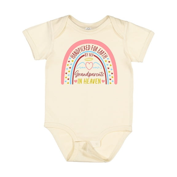 Inktastic Handpicked for Earth by My Grandparents in Heaven Rainbow Boys or Girls Baby Bodysuit