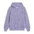 thumbnail image 2 of Sevevn Girls' Leopard Print Hoodie Sweatshirt Long Sleeve Pullover Hooded Top with Ribbed Cuffs and Hem, Cute Casual Graphic Printed Sweatshirt for Kids Everyday School Travel and Outdoor Wear, 2 of 5
