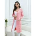 thumbnail image 3 of joyinspring Women's Cable Cardigan Long Sweater - Solid Color Knit Hooded with Pockets - Fall/Winter Long Sleeve Jacket 2031, 3 of 6
