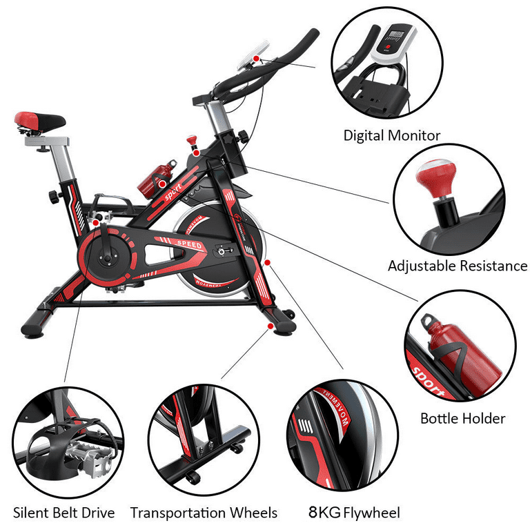 Home Fitness Code Exercise Bike Indoor Cycling Bike with LCD