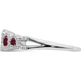 thumbnail image 4 of 14K White Gold Created Ruby And Diamond Ringsize 7 (Width 1.2 To 3.4) - Jbsp, 4 of 5
