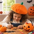thumbnail image 5 of LoTiSee Pumpkin Knitted Beret 10 Inch Halloween Winter Beanie for Adult Little One Orange Multiple Sizes Available, 5 of 6