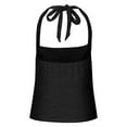 thumbnail image 5 of Fengactive Women's Ruched Halterneck Crop Tops Tie Back Sleeveless Slim Fit Cami Top Textured Square Neck Shirts, 5 of 6