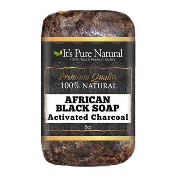 It’s Pure Natural African Black Soap Bars with Activated Charcoal, 5 oz