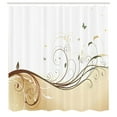 thumbnail image 2 of Ambesonne Abstract Shower Curtain, Victorian Curvy Lines Art, 69"Wx70"L, Pale Mustard, 2 of 4