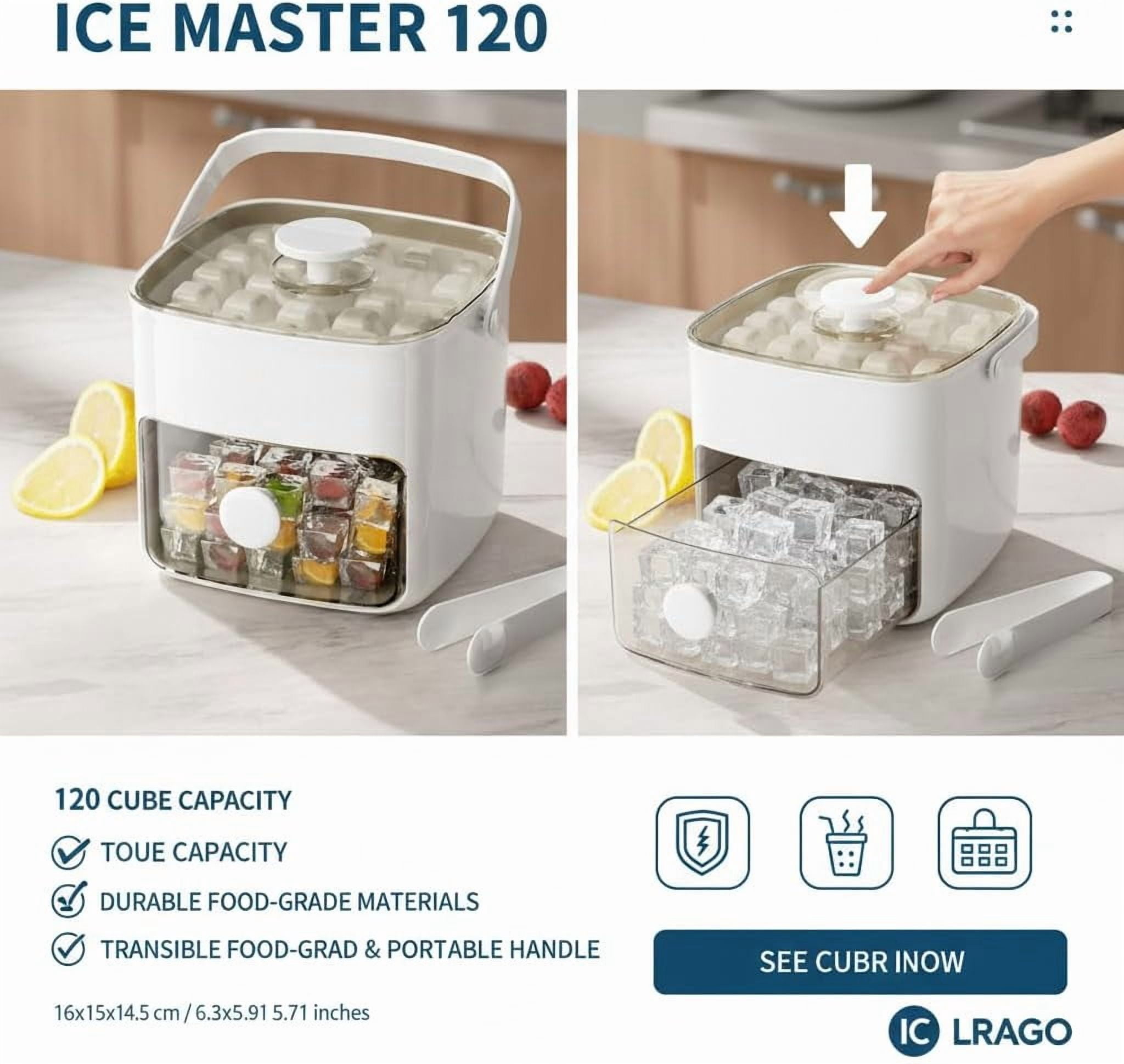 Generic 48 Grid Ice Cube Tray with Lid Bin Press-Type for Drink Chill