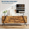 thumbnail image 3 of GarveeHome 55" Modern Farmhouse TV Stand, Entertainment Center with 2 Drawers, Adjustable Shelves, U-Shaped Metal Legs, Wooden Media Console, Retro Brown, 3 of 9