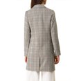 thumbnail image 3 of INSPIRE CHIC Women's Plaid Double Breasted Notched Lapel Blazer Coat, 3 of 7
