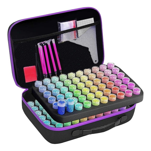 Darzheoy 120 Slots Diamond Art Painting Storage Container for Adults, Portable Bead Storage Boxes for Diamond Art Painting Accessories and Tools