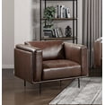 thumbnail image 2 of Luxurious Design Leather Sofa 3pc Set Sofa Loveseat Chair Brown Modern Office Sofa Set Traditional Design, 2 of 7