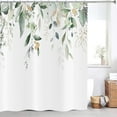 thumbnail image 3 of Eucalyptus Leaf Shower Curtain, Sage Green and Gold Leaves Watercolor Plants on The Top Weighted Bottom Fabric Bath Curtain for Bathroom Home Decor Waterproof Washable with Hooks, 3 of 6