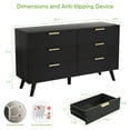 thumbnail image 2 of Planntonneo Fluted 6 Drawer Wood Dresser, Black Finish, 2 of 7