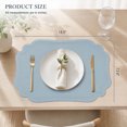 thumbnail image 7 of Unique Bargains Set of 6 Solid Placemats Leather Placemats for Kitchen Dining Light Blue, 7 of 7