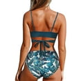 thumbnail image 2 of Women's Bikini Set-Criss Cross Bra+High Waist Brief,2 Pcs Sexy Bathing Suits Beachwear, 2 of 8