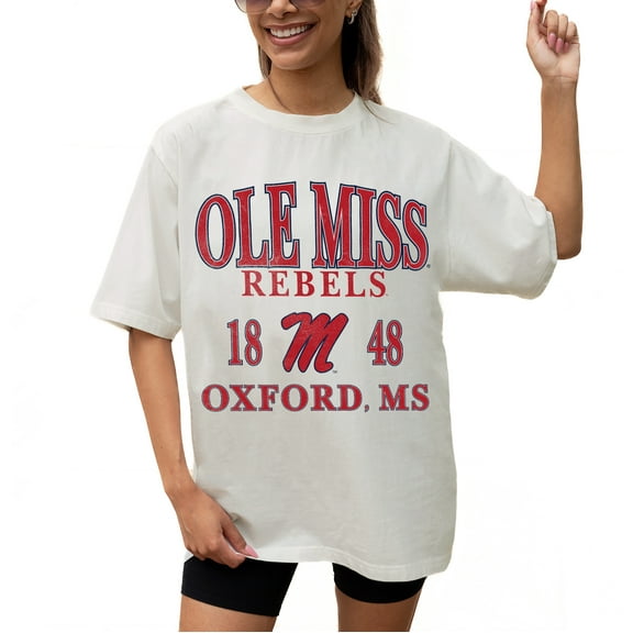 Women's Gameday Couture Cream Ole Miss Rebels Unity Oversized T-Shirt