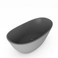 thumbnail image 3 of Castello USA Inc Manhattan 59" Stone Freestanding Bathtub in Matte Gray, 3 of 4