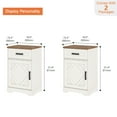 thumbnail image 4 of WAMPAT Ensemble de 2 Tables d'Appoint avec 2 Tiroirs et une Porte, Grande Table d'Appoint Style Ferme pour Sofa, Lot de 2 Tables de Chevet Hautes avec Tablette de Rangement Ajustable, Armoire d'Accent pour Salon Chambre, Blanc Antique, 4 of 6