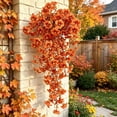 thumbnail image 6 of SLYNSHome Artificial Trumpet Hanging Flower Bush,Brown Long Trailing Fall Floral Wall Hanging Decor For Porch Courtyard Indoor Outdoor Autumn Home Ornament, 6 of 6