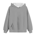 thumbnail image 4 of Gvdentm School Clothes for Teen Girls Hoodies for Teen Girls Trendy Oversized Pullover Sweatshirts Cute Long Sleeve Preppy Sweatshirt Tween Girl Clothe(Grey,11-12 Years), 4 of 5