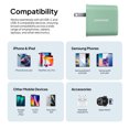 thumbnail image 5 of Powertek 20W USB-C + USB-A Wall Charger, Fast Charging Power Delivery Cube, Dual Port Compact Charger, Mint, 5 of 6
