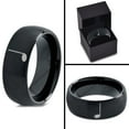 thumbnail image 4 of Tungsten Quarter Note Music Band Ring 8mm Men Women Comfort Fit Black Dome Brushed Polished, 4 of 4