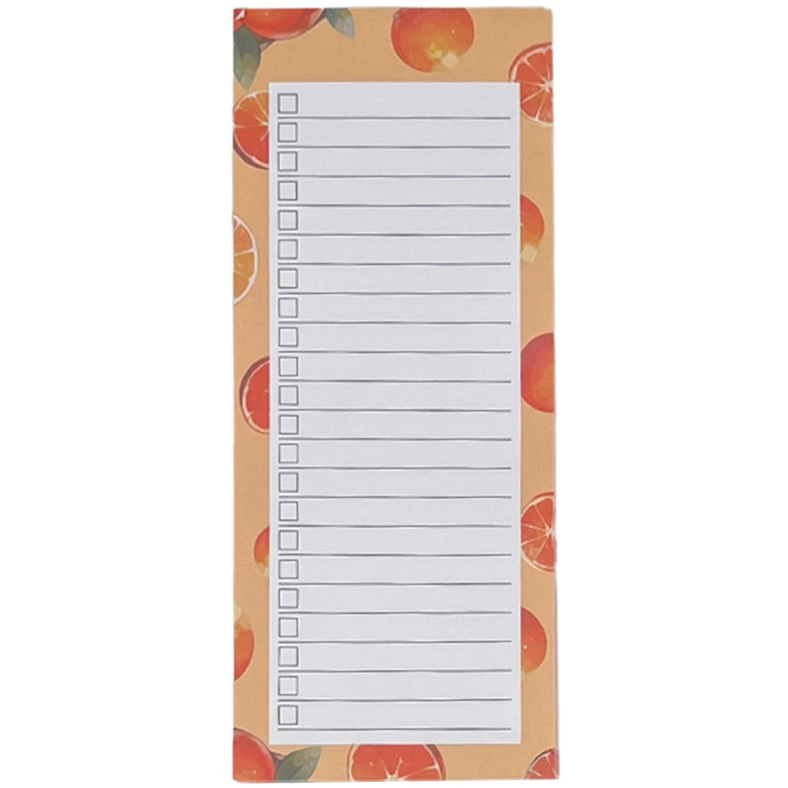 Magnetic Notepad,Grocery List & To-Do List Pad for Fridge,25 Pages/Pad,8.38"×3.5",1PC,Orange