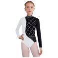 thumbnail image 3 of RUNQHUI Kids Girls Gymnastic Leotard Sparkly Rhinestone Long Sleeve Ballet Dance Bodysuit Figure Skating Jumpsuit Unitard White 6, 3 of 5