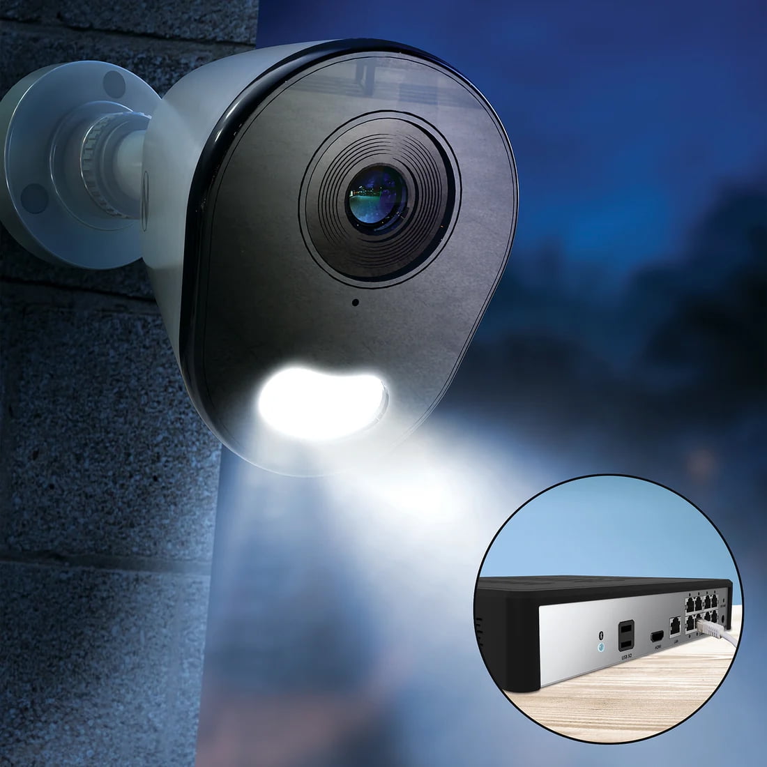 Night Owl Power over Ethernet 12 Channel 4K+ 12MP NVR Security System with 2TB HD and 6 Wired IP 4K+ Deterrence Cameras and 2 Way Audio
