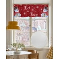 thumbnail image 4 of Faux Linen Valances for Windows Red Winter Christmas Cardinal Bird Snowman Curtains Valance Light Filtering Rod Pocket Small Window Treatment for Kitchen Living Room Bedroom 54x18In, 4 of 6