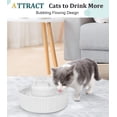 thumbnail image 4 of Fuente de agua de cerámica para gatos, dispensador de fuente de agua de cerámica para mascotas, cuenco para bebederos de 2,1 L para gatos y perros(blanco), 4 of 5