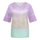 thumbnail image 5 of Blusas de Manga Corta Casuales para las Mujeres con Cuello en V, Top de Poliéster de Moda de Verano para el Uso Diario, 5 of 8