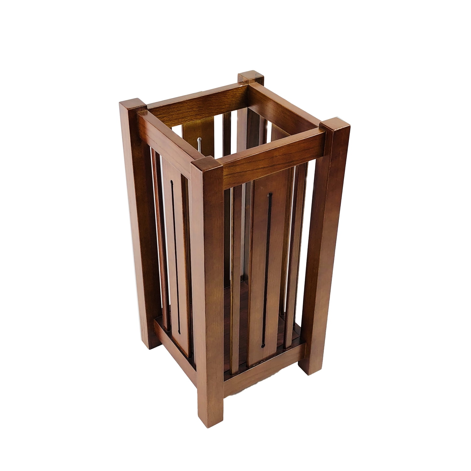 Wicker Umbrella Stand 17.3" Tall - Narrow Rattan Storage Basket With Plastic Base 3 thumbnail image
