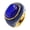 Dark Blue, variant on Women's Chunky Gemstone Statement Rings Large Bold Stainless Steel Silhouette Dome Gem Band, Classic Vintage Cocktail Party Jewelry White Size 10