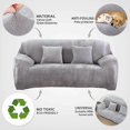 thumbnail image 3 of Sofa Cover 1 2 3 4 Seater (cushion not included) Solid Color Velvet Protective Cover Easy to Install Stretchy Elastic Fabric Machine Washable Sofa Cov, 3 of 4