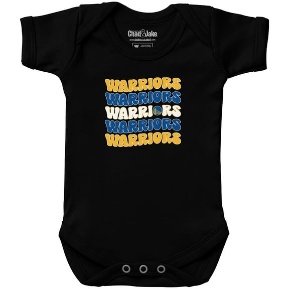 Newborn & Infant Chad & Jake  Black Golden State Warriors Groovy Bodysuit