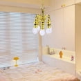 thumbnail image 2 of Mini Gold Crystal Chandelier - A Delightful Miniature Scene Model for Dollhouses, 2 of 6