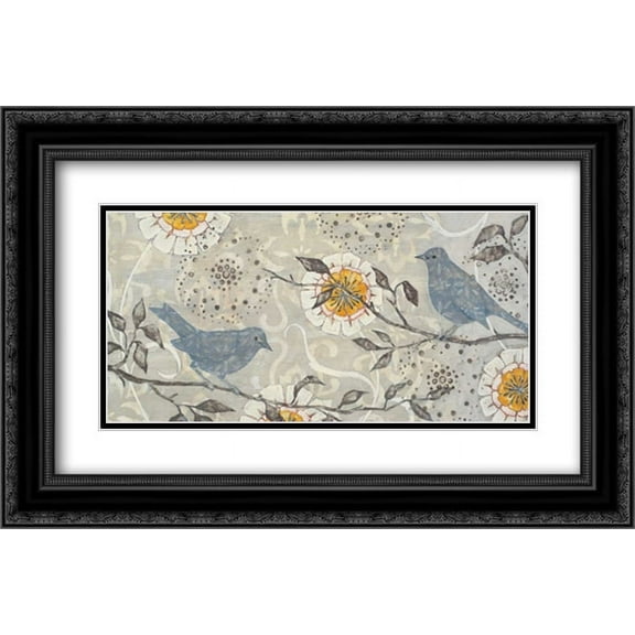 Silverwood I 2x Matted 24x16 Black Ornate Framed Art Print by Birch, Kate