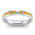 thumbnail image 2 of Diamond-Capitals 0.20 Ct Sparkle Round Cut Citrine Gemstone Anniversary Eternity Band for Women Solid 14K White Gold Size 6, 2 of 8