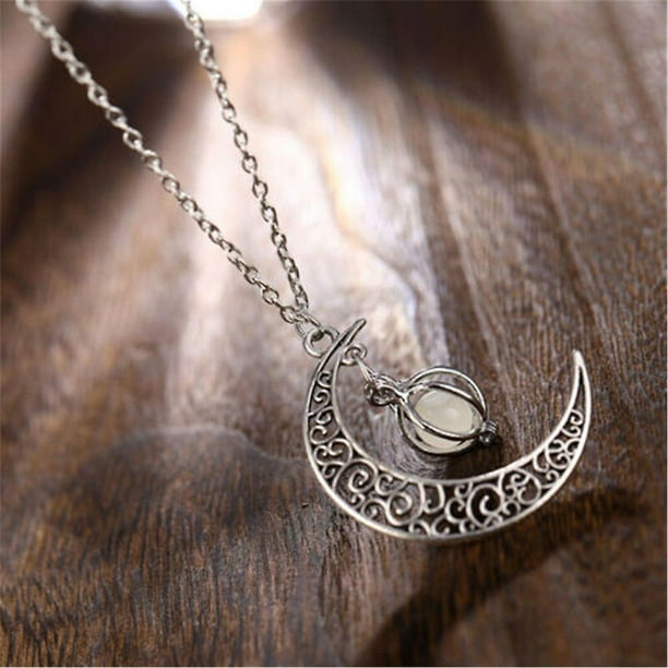 Hollow Glowing Moon Necklace Jewelry Fashion Gift Walmart