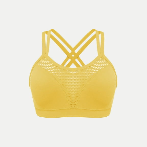 Chbgutlmr Sports Bras for Women Scoop Neck Crisscross Strap Breathable High Support Comfy Daily Bras