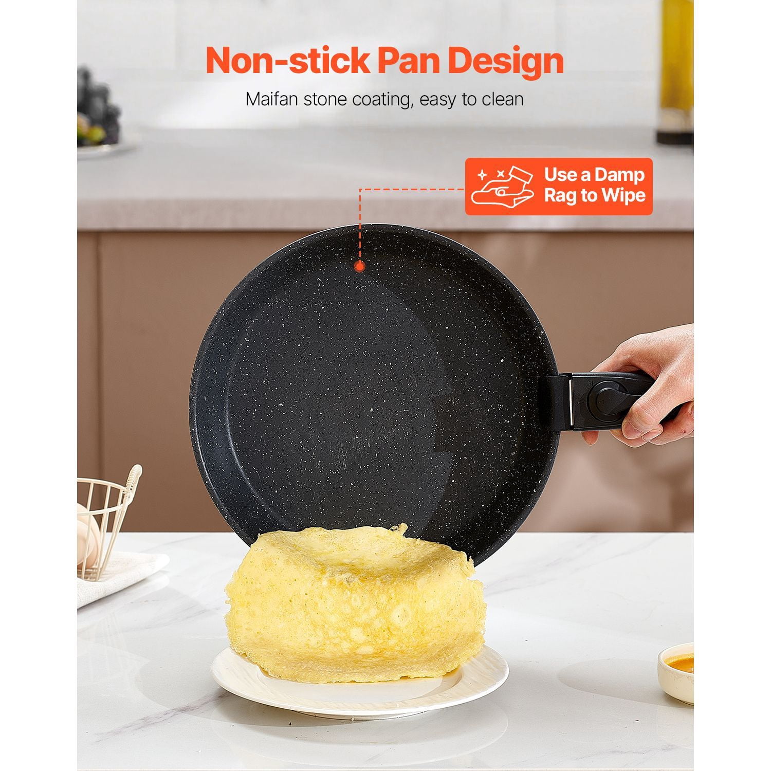 17 Piece Pots and Pans Set, Granite Nonstick Detachable Handle Cookware, Space Saving Induction Cookwares, Kitchen RV Cooking Sets with Frying, Sauce, Saute, Tempered Glass Lid, Oven Safe, Black