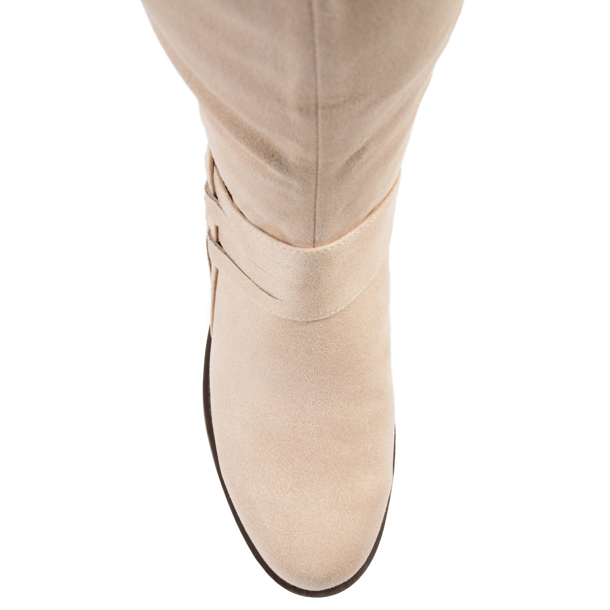 Journee Womens Meg Wide Calf Stacked Heel Riding Boots
