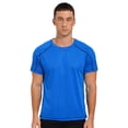 thumbnail image 4 of Zaldita Men's Sport T-Shirt Short Sleeve Training Shirt Quick Dry Athletic T-Shirt Running Gym Dark Grey&Lake Blue&Orange M, 4 of 7