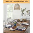 thumbnail image 5 of 13 Inch Round Placemats Set of 6, Navy Blue Christmas Non Slip Heat Insulation PP Table Mats, Snowman Xmas Balls Pine Needle Tree Washable Place Mats for Kitchen Dining Party Table Decor, 5 of 7