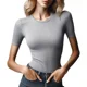 thumbnail image 1 of Playera De Mujer En Ribb Manga Corta Cuello Redondo Slim Fit, 1 of 3
