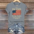 thumbnail image 4 of Lazyguy USA 250th Anniversary Celebration Printing Patterns Casual Tops for Women Loose Short Sleeve Round Neck Outdoor Activities Shirts Party Tee S-3XL Gray, 4 of 6