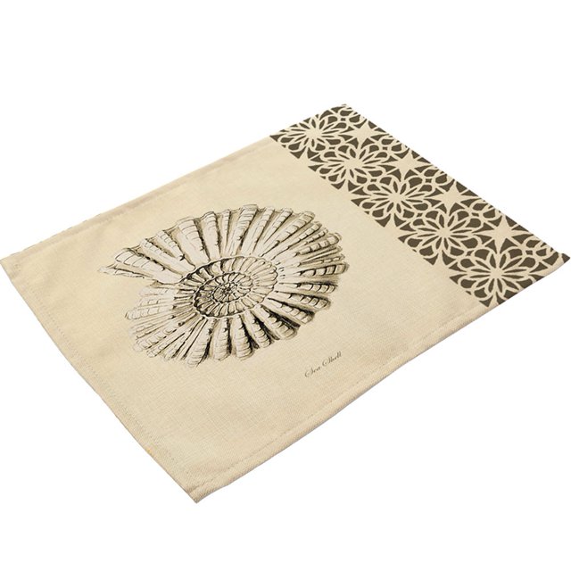 Mantel Individual con estampado de hipocampo, pulpo Coral pintado a mano, plato, tenedor, mantel (MS0022-6)