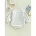 thumbnail image 4 of Seyurigaoka Baby Boys Girls Football Season Romper Tops Casual Long Sleeve Round Neck Cartoon Letter Print Bodysuit, 4 of 8