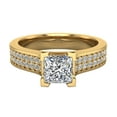 thumbnail image 4 of Solitaire Diamond Engagement Rings for Women Princess Cut Diamond Ring Two-Row Shank 14K Gold 1.25 Carat (H,SI1), 4 of 5