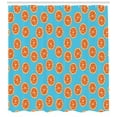 thumbnail image 3 of Ambesonne Tangerine Shower Curtain, Exotic Citrus Fruit Round, 69"Wx84"L, Sky Blue Burnt Orange, 3 of 3